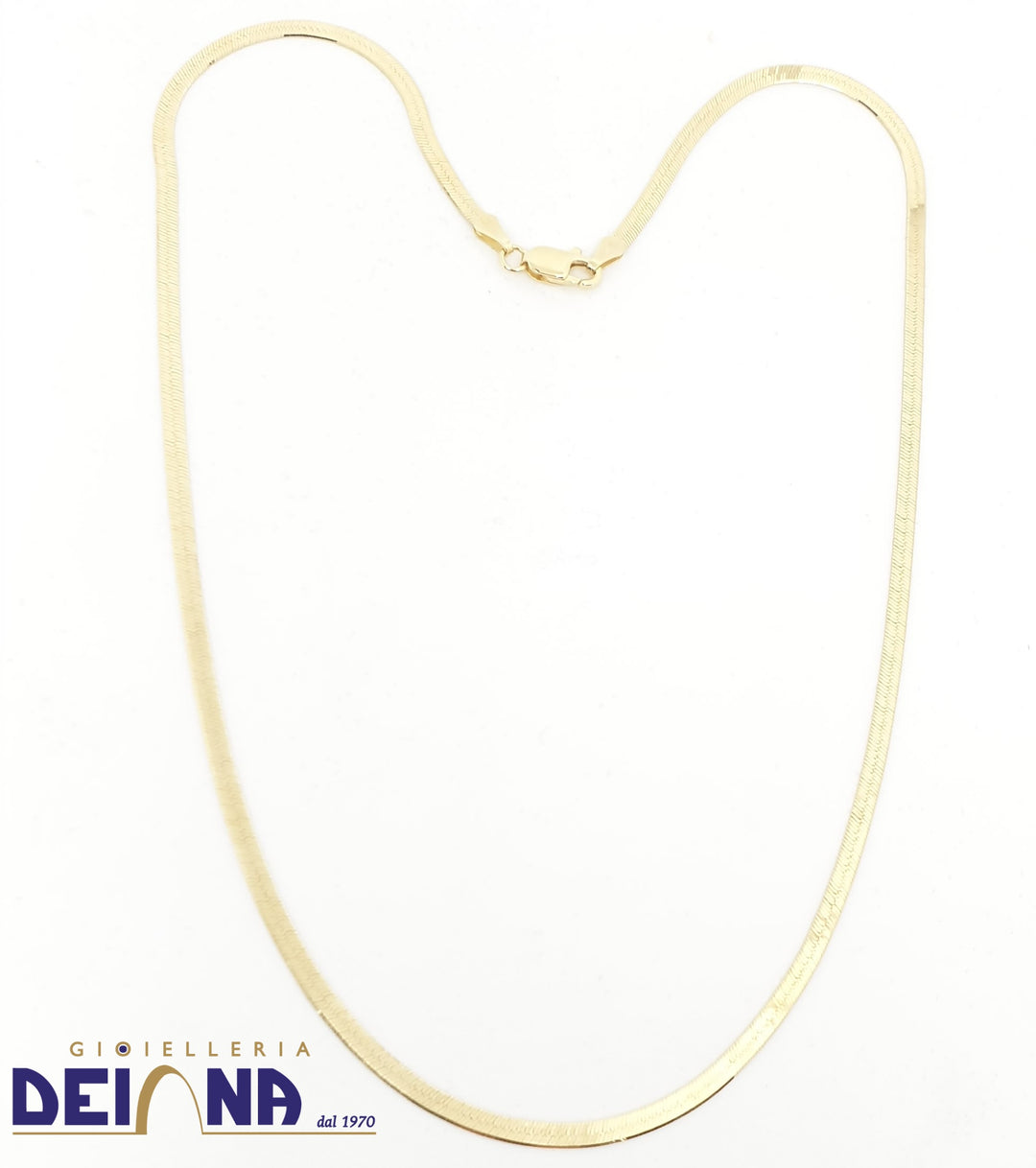 Gioielleria Deiana - Collana in oro 750 maglia Herringbone piatta double face