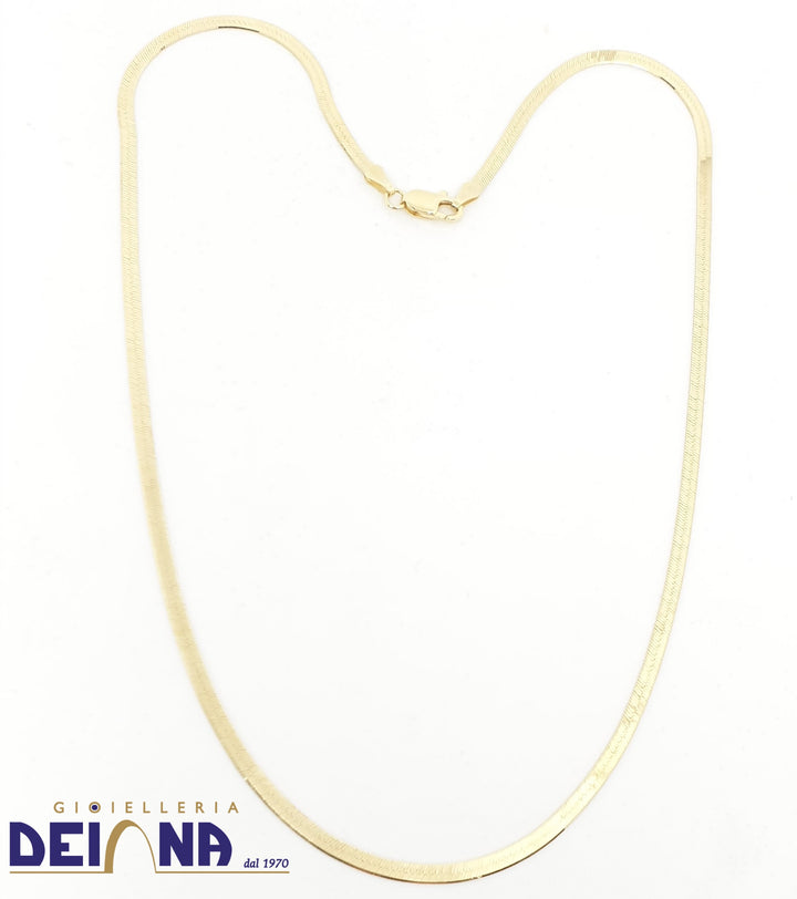 Gioielleria Deiana - Collana in oro 750 maglia Herringbone piatta double face