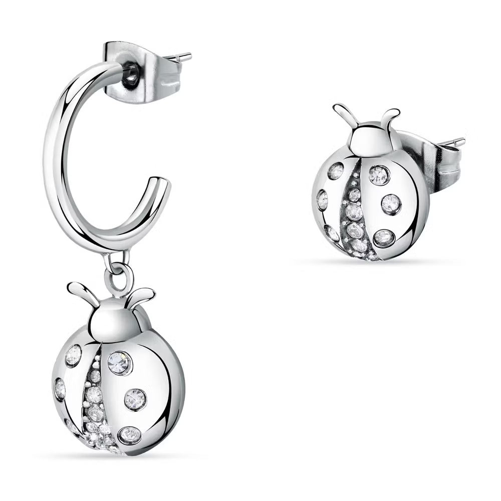 Morellato Maia Orecchini Donna In Acciaio Con Cristalli E IPRG – Lunghi 21,8 Mm, Chiusura A Farfallina, SAUY06