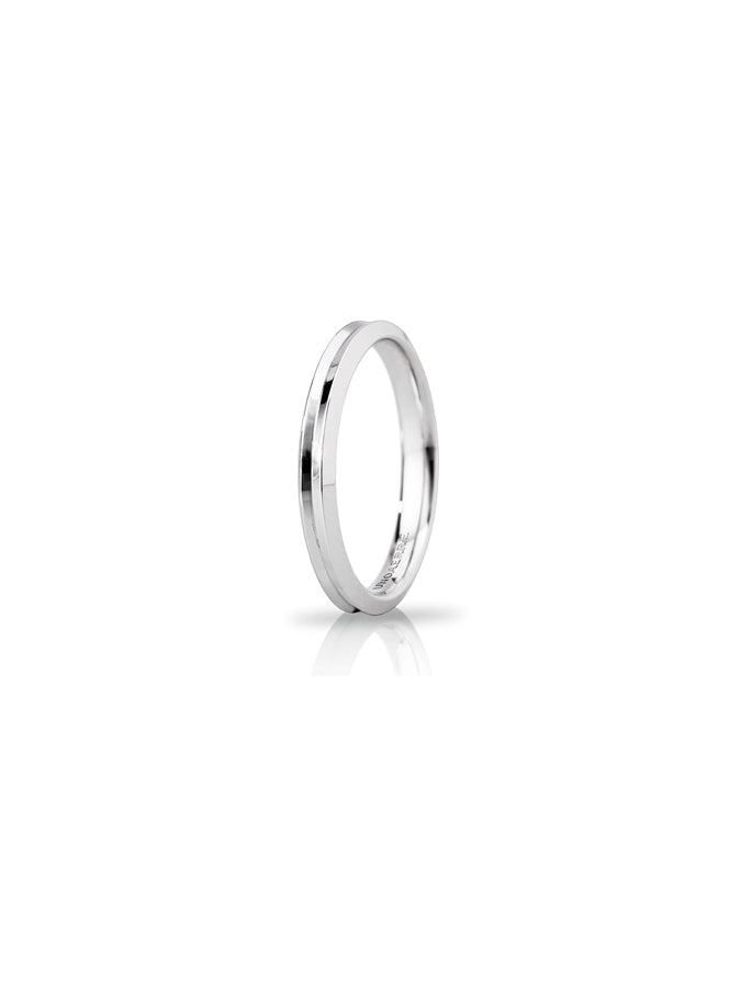 Fede Corona Slim Unoaerre 3 mm in oro bianco