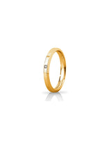 Fede Hydra Slim Unoaerre 3 mm in oro giallo con diamante