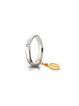 Fede Comoda Unoaerre 3,5 mm in oro bianco con diamante
