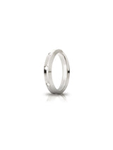 Fede Corona Unoaerre 4 mm in oro bianco con 8 diamanti
