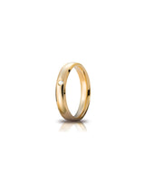 Fede Orion Unoaerre 4 mm in oro giallo con diamante