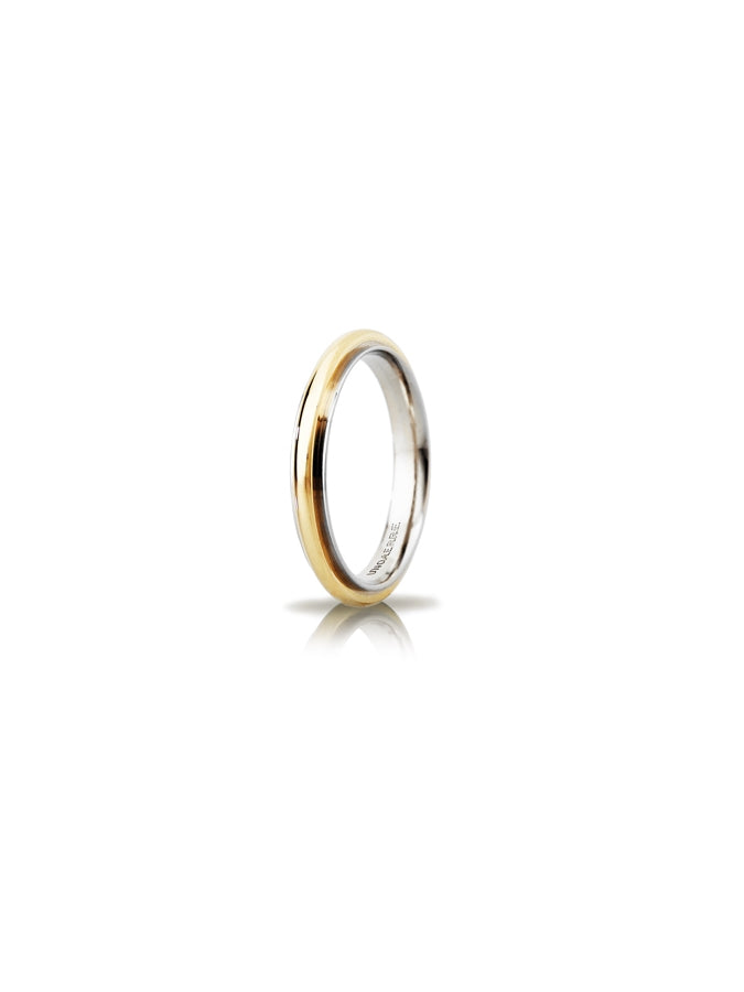 Fede Andromeda Slim Unoaerre 3 mm in oro bianco e giallo