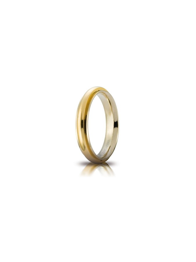 Fede Andromeda Unoaerre 4 mm in oro bianco e giallo