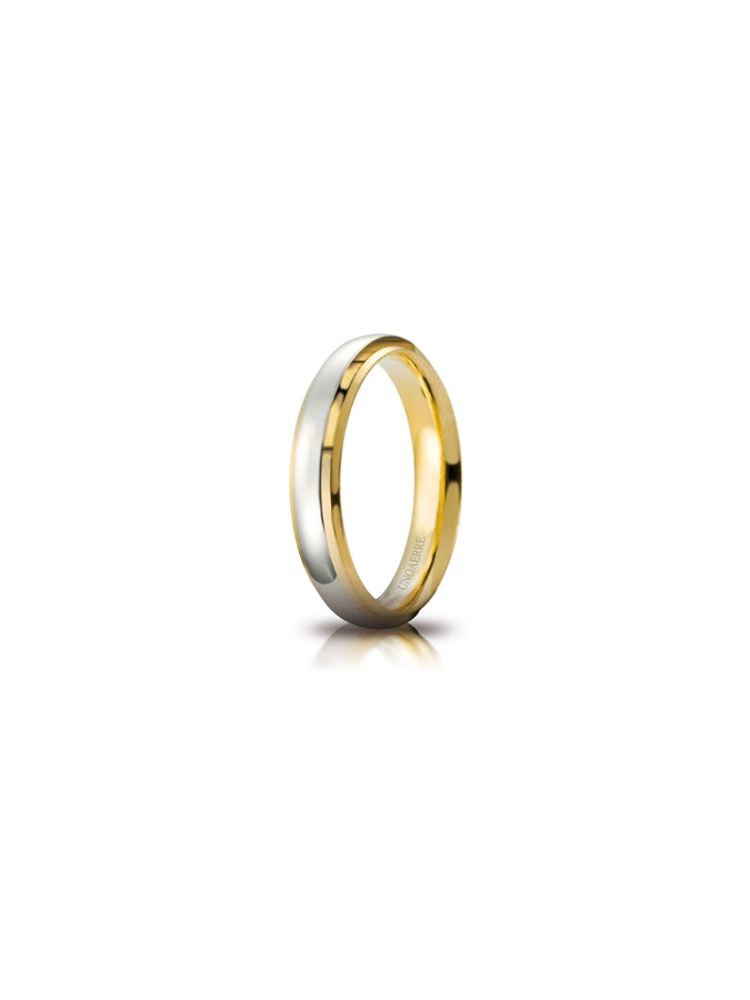 Fede Cassiopea Unoaerre 4 mm in oro bianco e giallo