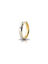 Fede Cassiopea Unoaerre 4 mm in oro bianco e giallo con diamante