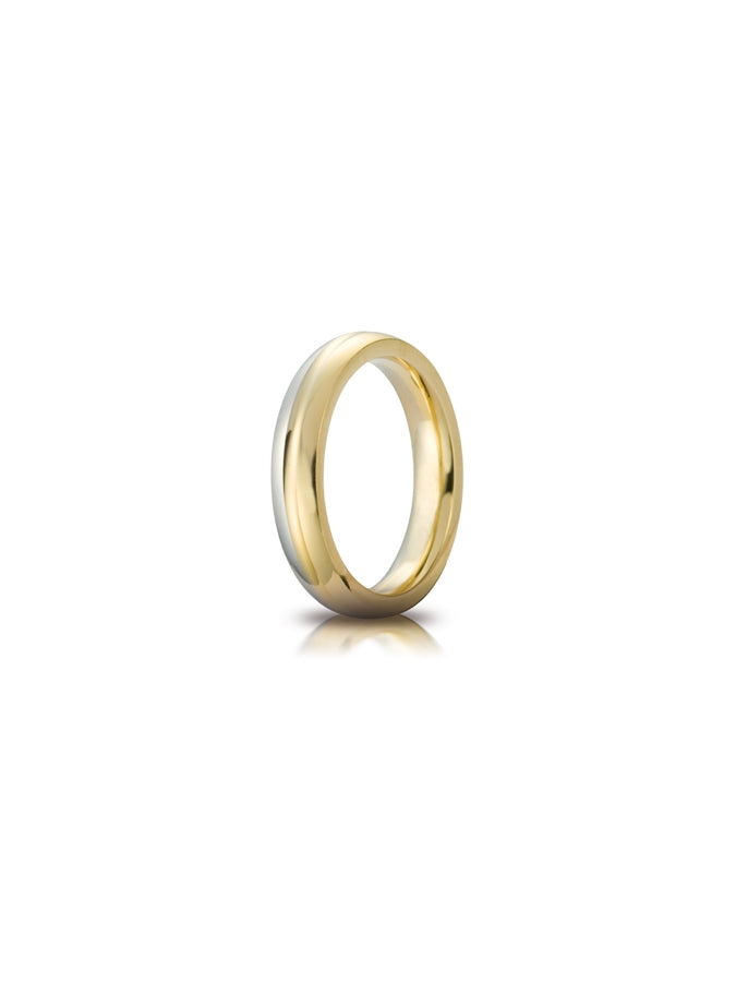 Fede Eclissi Unoaerre 4 mm in oro bianco e giallo