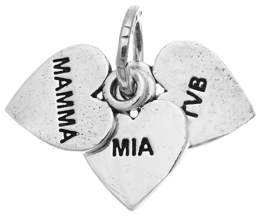 Giovanni Raspini - Charms in argento MAMMA MIA T.V.B.  a forma di cuore