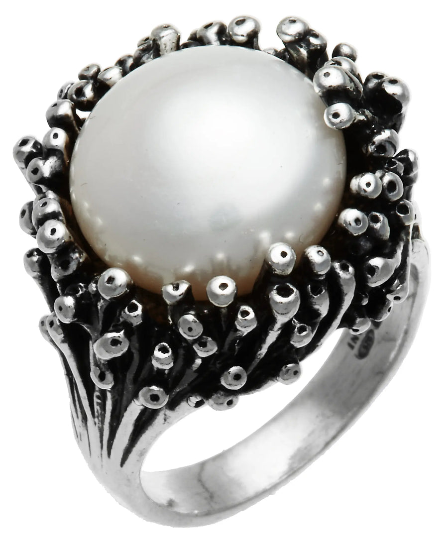 Giovanni Raspini - Anello Anemone con perla in argento