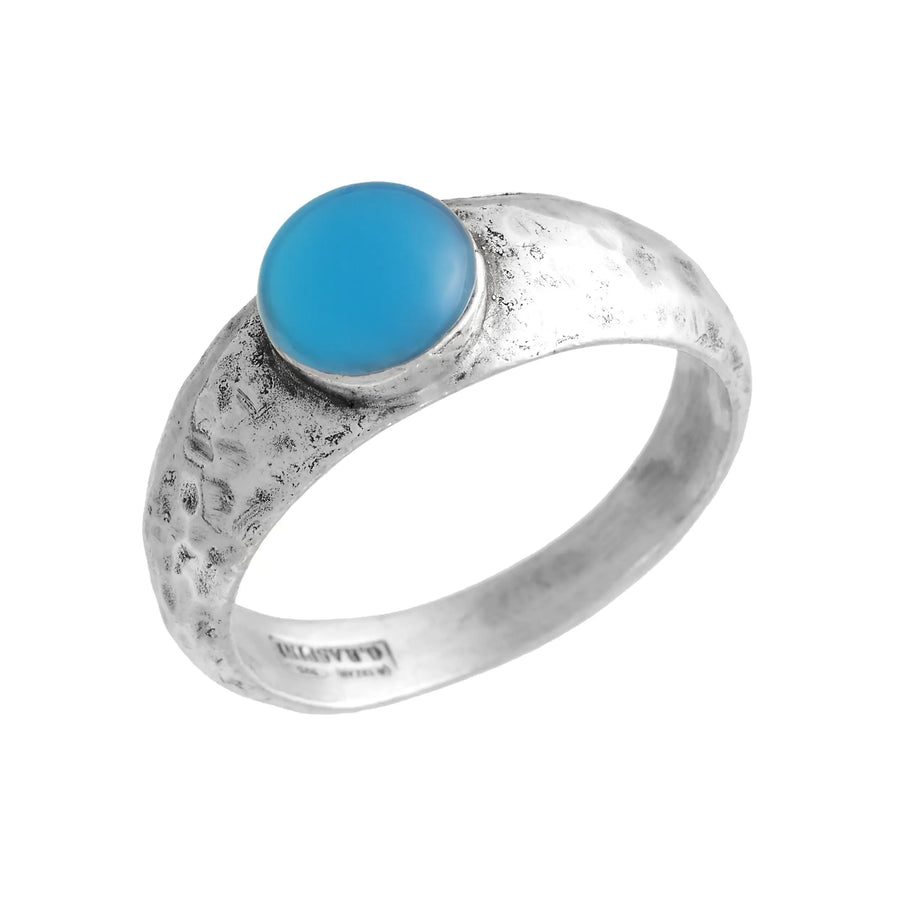 Giovanni Raspini - Anello Martellato Agata Azzurra