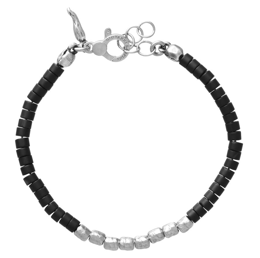 Giovanni Raspini - Bracciale Granelli E Agata Nera