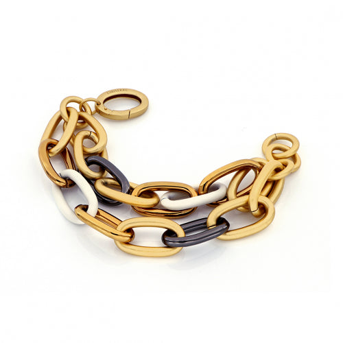 Unoaerre - Bracciale in bronzo giallo marrone e nero