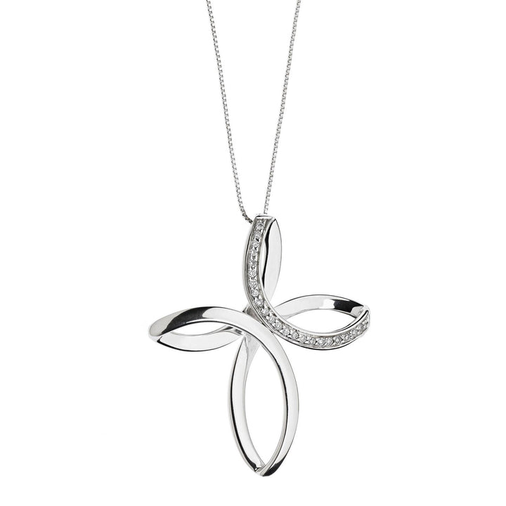 Comete Gioielli- Girocollo da donna in oro bianco con croce co diamanti linea Cr