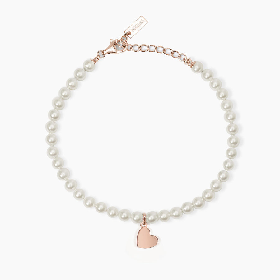 Mabina - Bracciale con perle conchiglia e cuore ONE LOVE