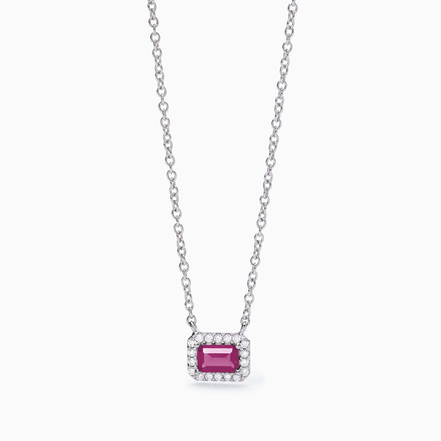 Mabina - Girocollo in argento con rubino sintetico taglio baguette COOL OR RÉTRO