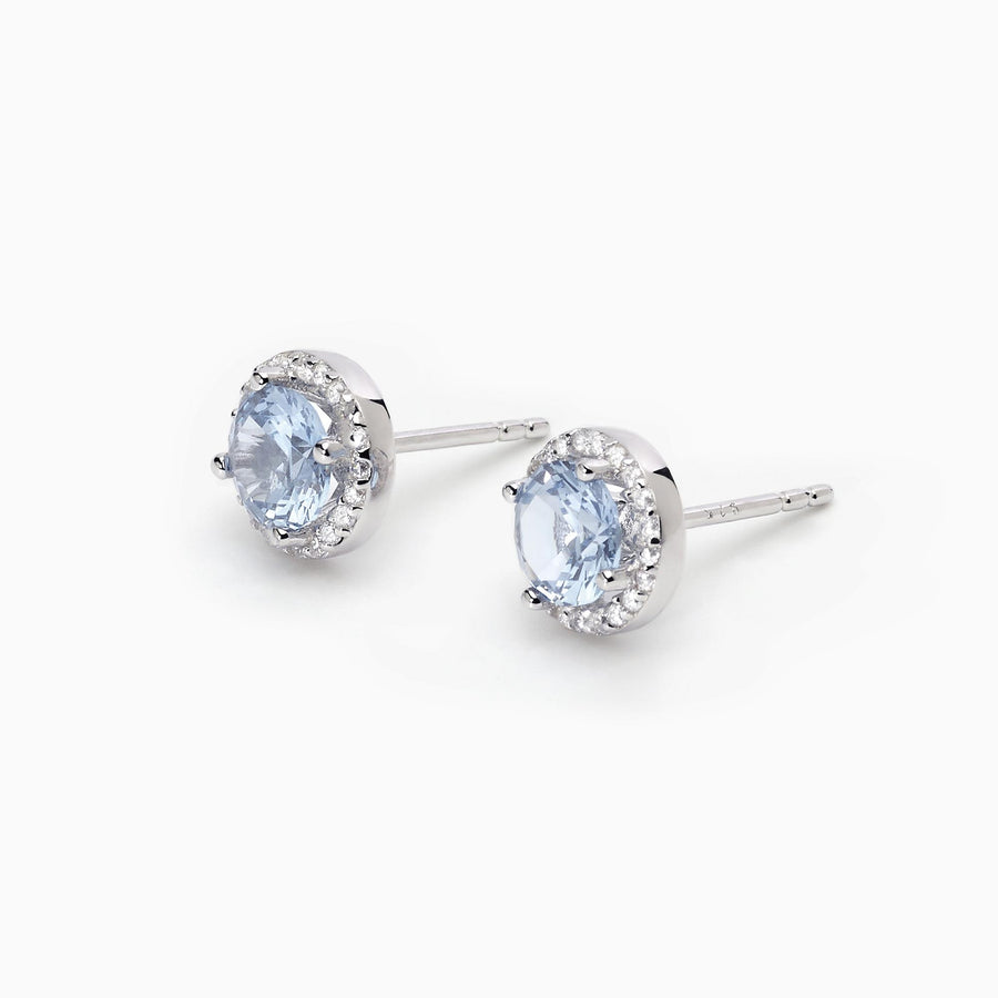 Mabina - Orecchini in argento a lobo con acquamarina sintetica REVIVAL