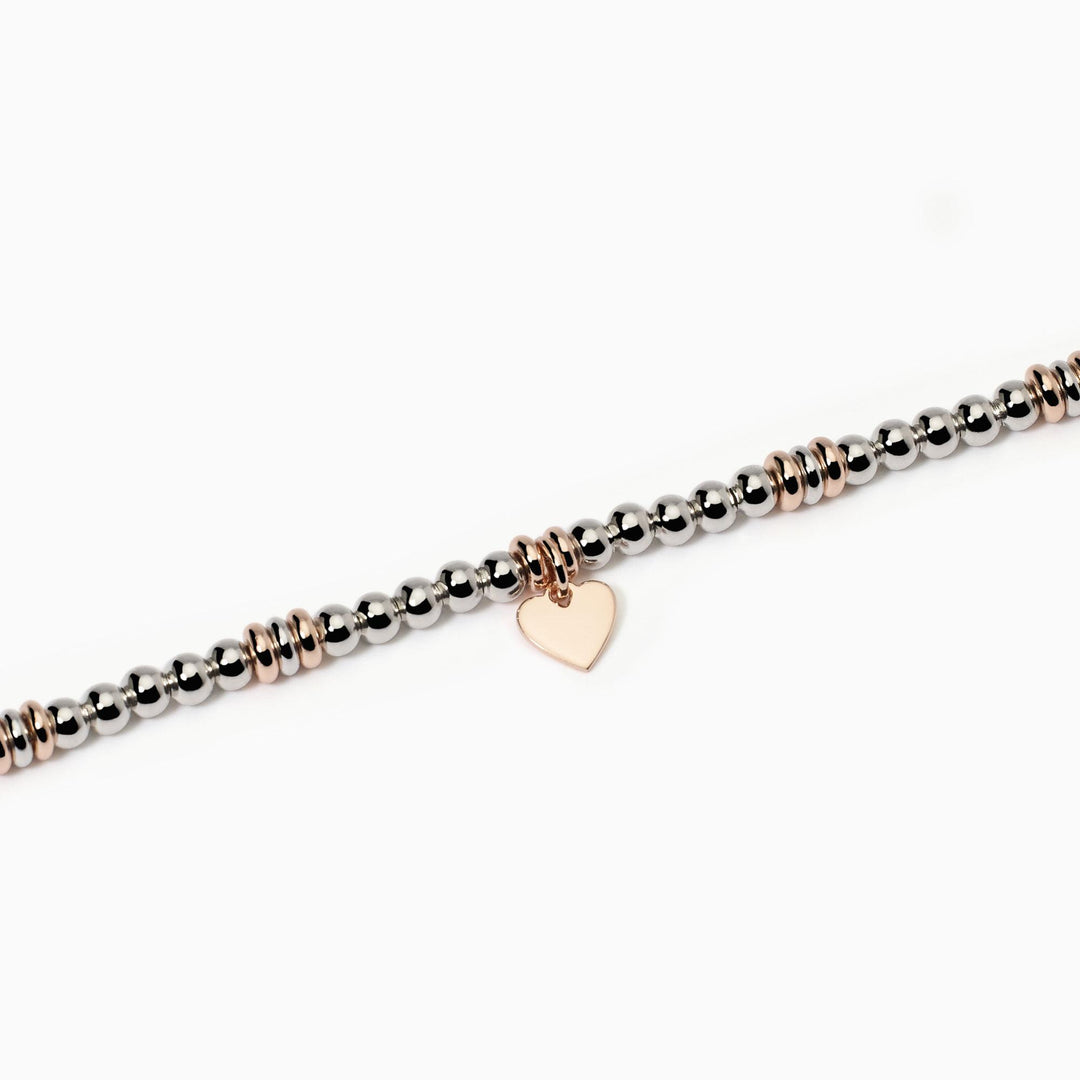 Mabina - Bracciale in argento placcato oro rosa con cuore Little Mix