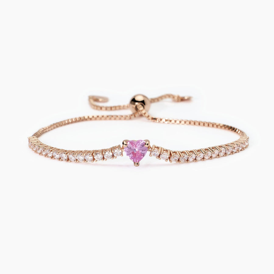 Mabina - Bracciale in argento placcato oro rosa con tormalina