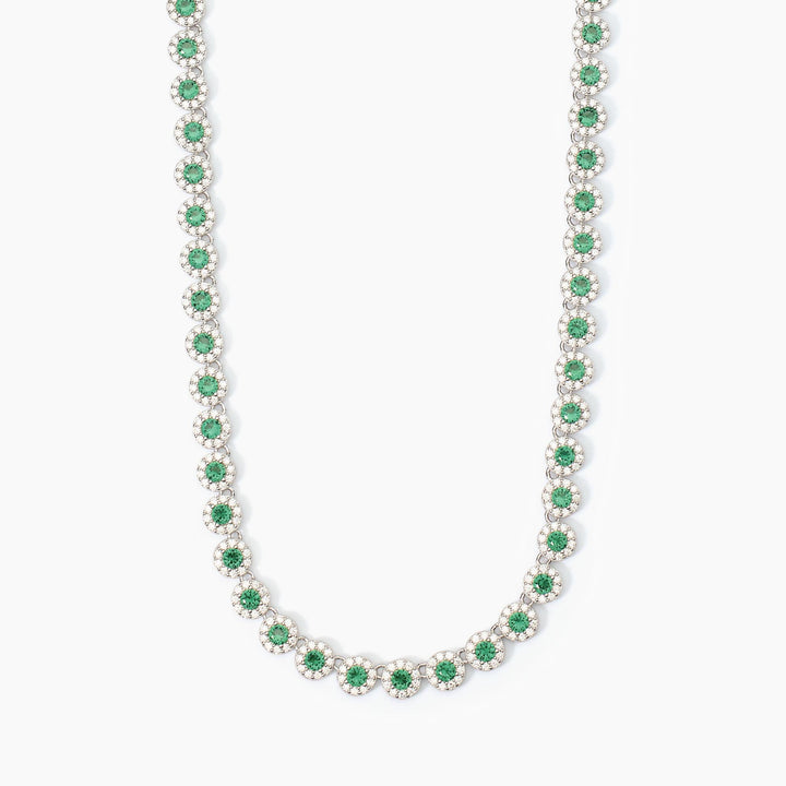 Mabina - Girocollo tennis in argento con smeraldi e zirconi