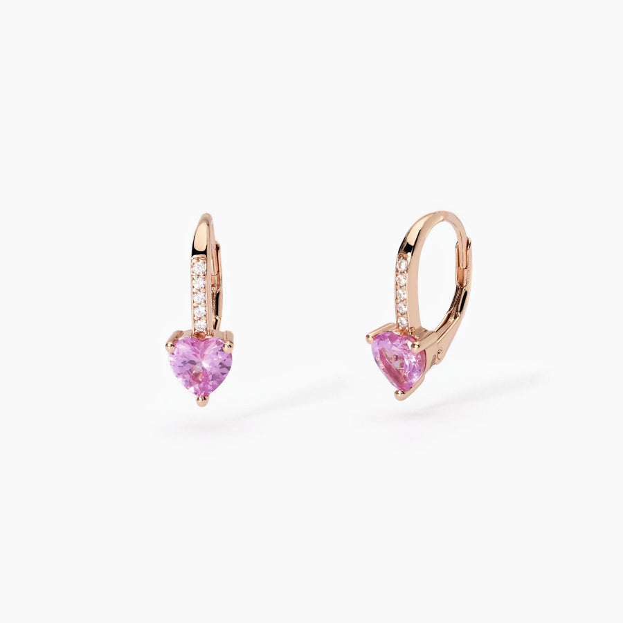 Mabina - Orecchini in argento placcato oro rosa con tormalina sintetica