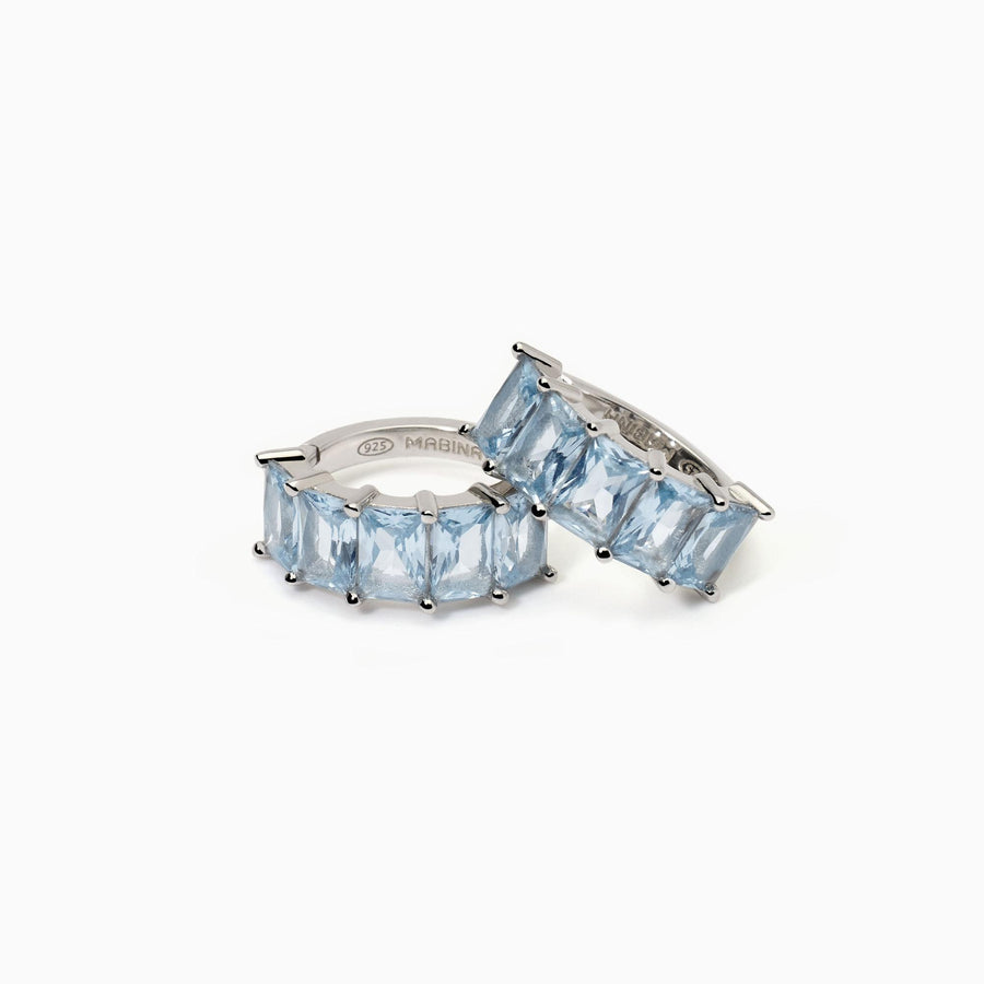 Mabina - Orecchini in argento con acquamarina sintetica Valentina