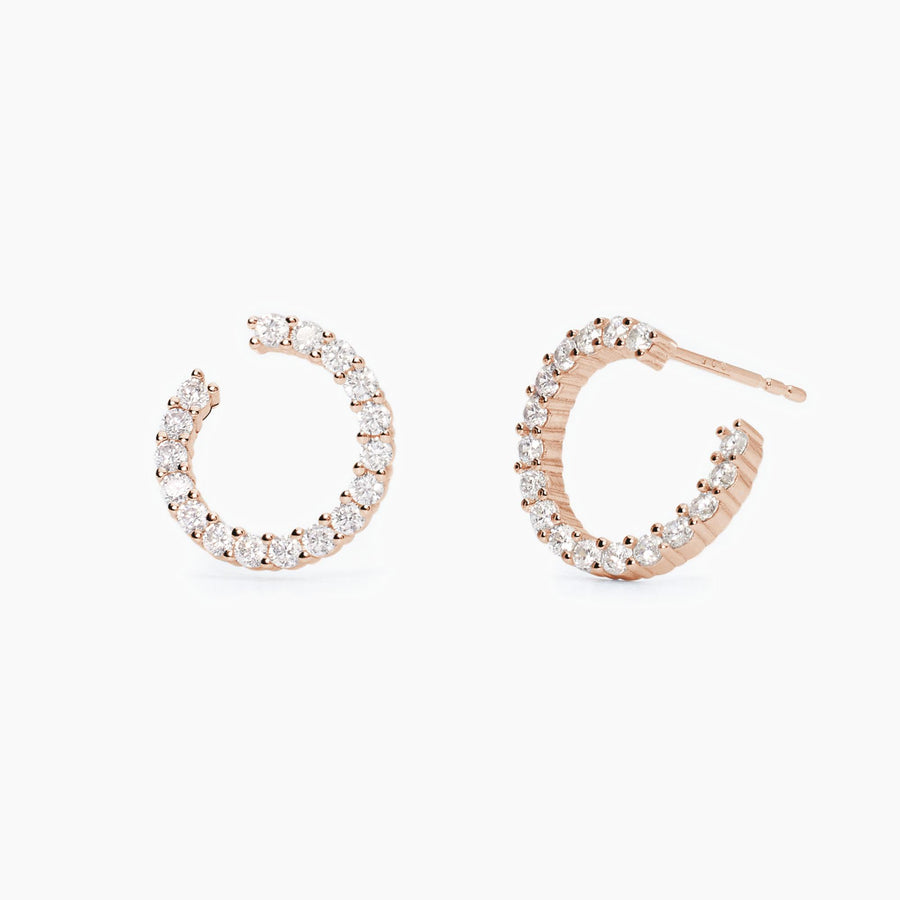 Mabina - Orecchini in argento placcato oro rosa con zirconi Futurista