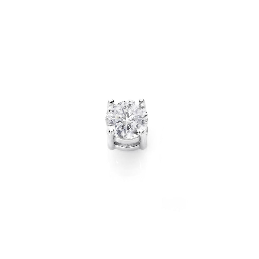 Comete Gioielli - Orecchino in Oro bianco 750, zircone bianco 4mm
