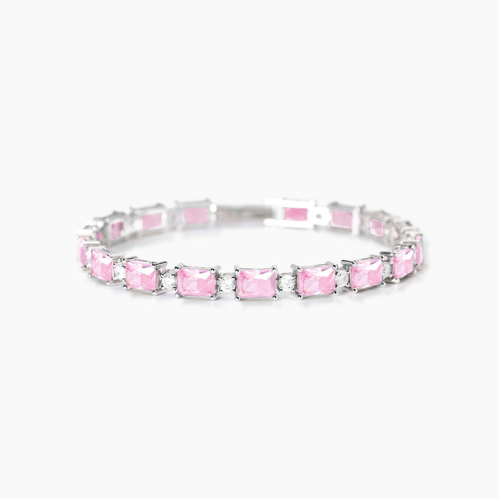 Bracciale in argento con zirconi rosa Battito