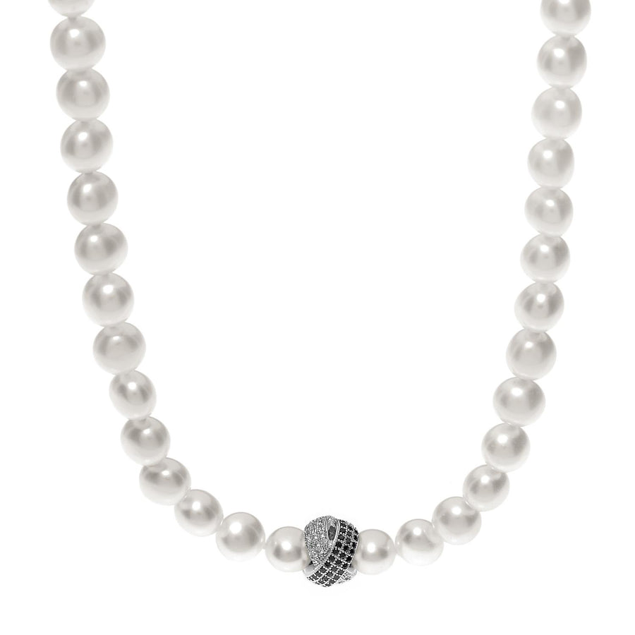 Ambrosia - Girocollo Argento 925 , zirconie perle coltivate Ø 7,5/8