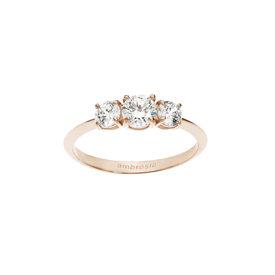 Ambrosia - Anello Oro rosa 750, zirconi bianchi