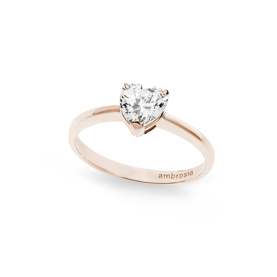 Ambrosia - Anello Oro rosa 750, zirconi bianchi