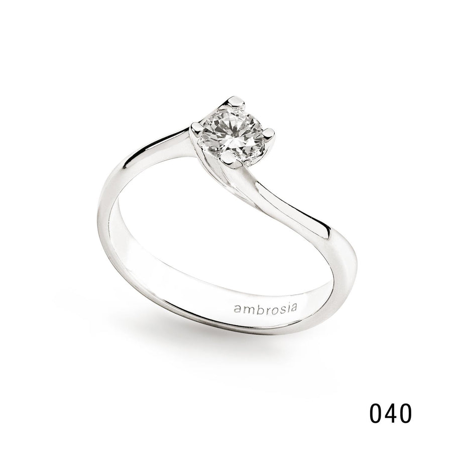 Ambrosia - Anello Oro bianco 750, zirconi bianchi