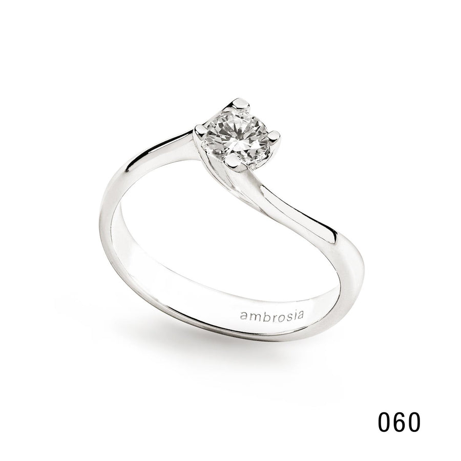 Ambrosia - Anello Oro bianco 750, zirconi bianchi