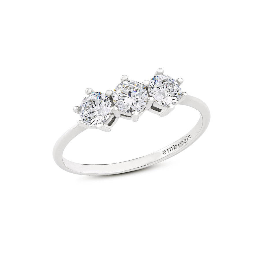 Ambrosia - Anello Oro bianco 750, zirconi bianchi