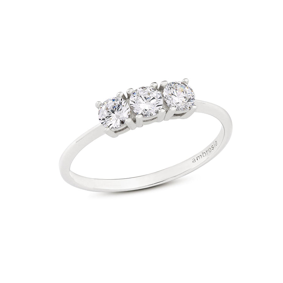 Ambrosia - Anello Oro bianco 750, zirconi bianchi