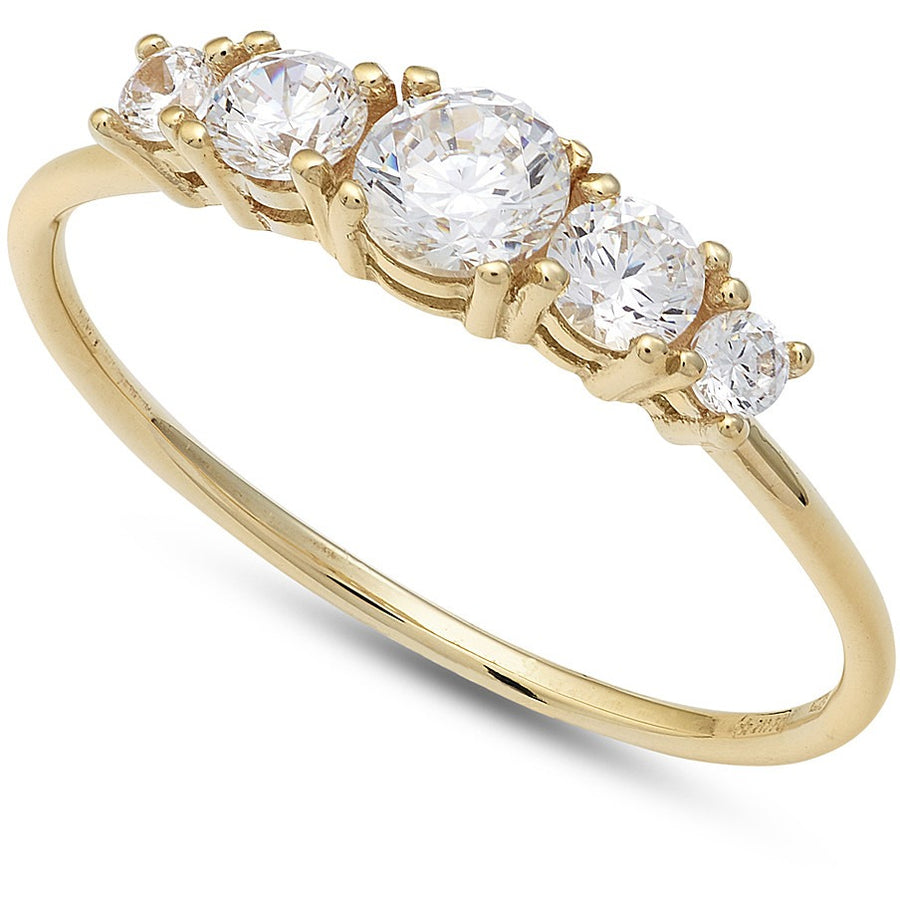 Ambrosia - Anello in Oro giallo 750, zirconi bianchi