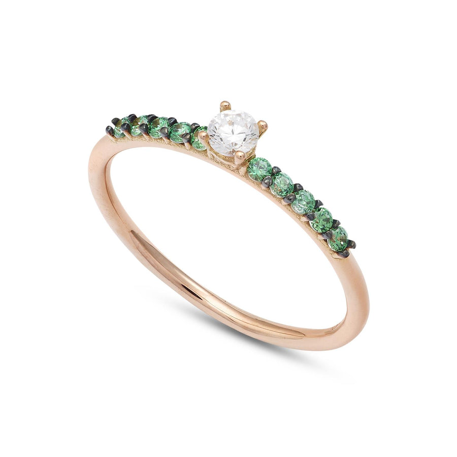 Ambrosia - Anello donna gioielli Ambrosia Novità Colore con zirconi verdi e bian