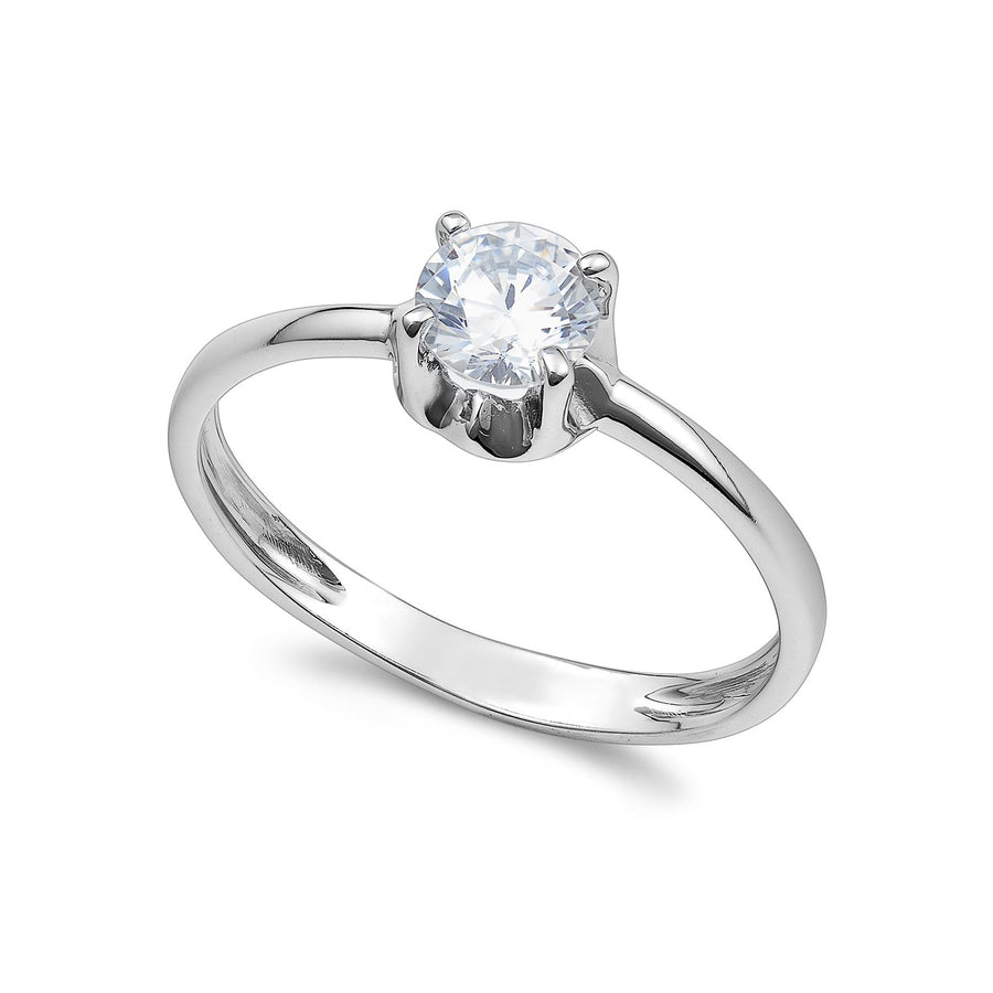 Ambrosia - Anello in Oro bianco 750, zircone bianco