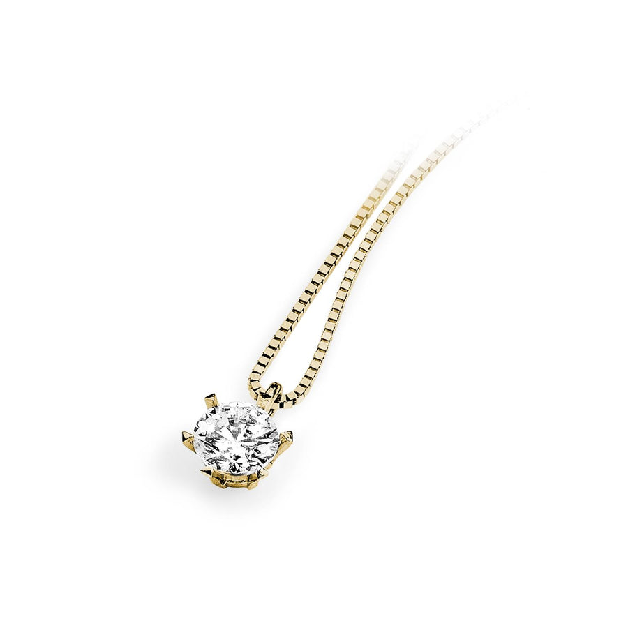 Ambrosia - Girocollo in Oro giallo 750, zircone bianco