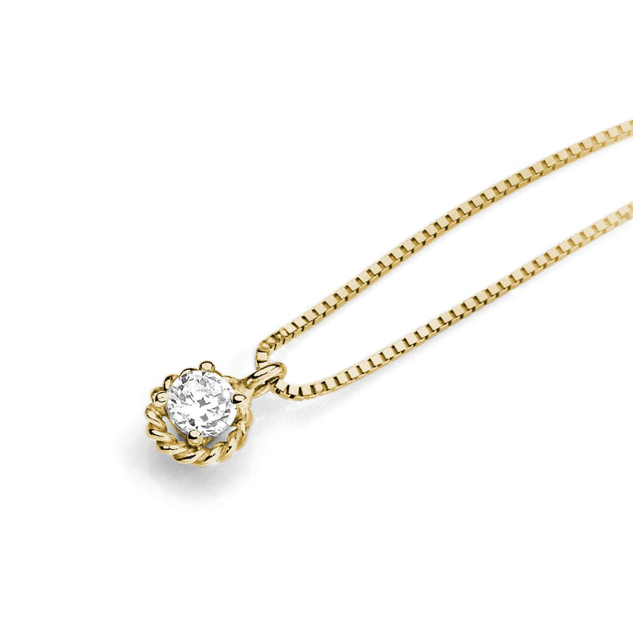 Ambrosia - Girocollo in Oro giallo 750, zircone bianco