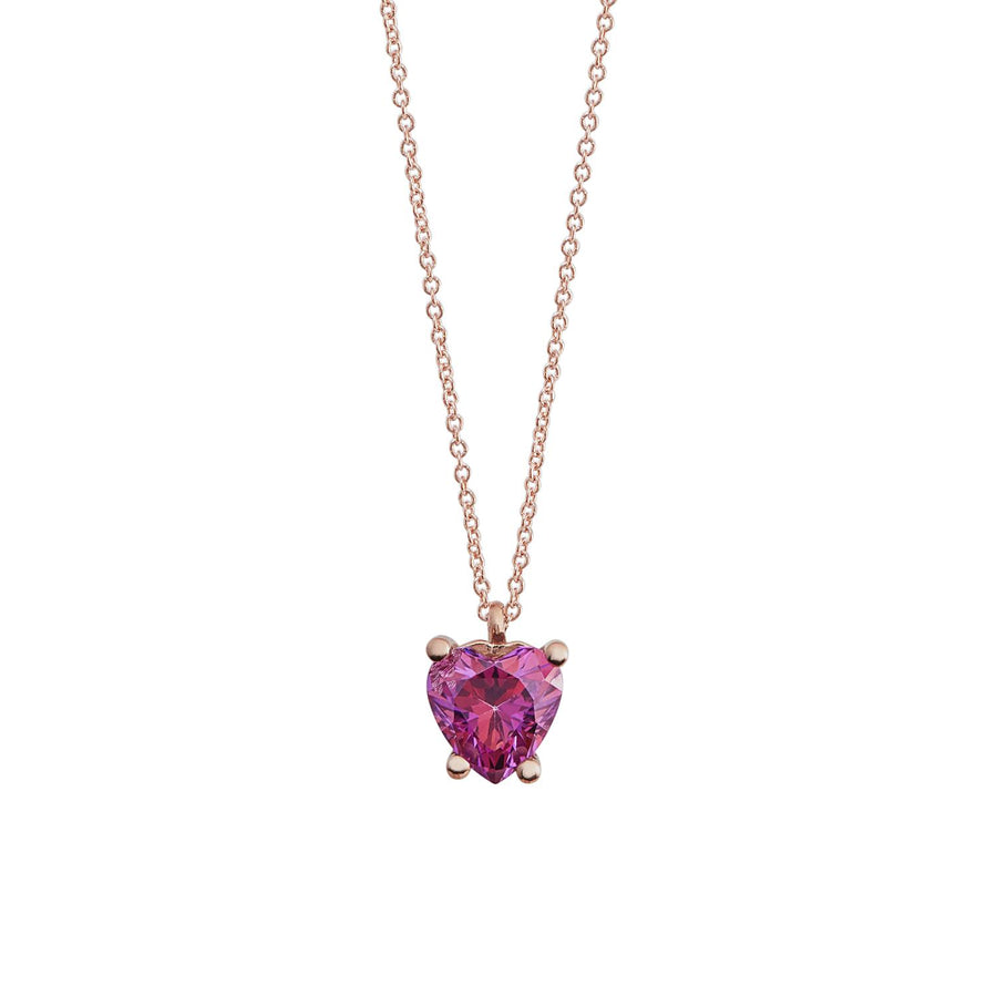 Ambrosia - Girocollo in Oro rosè 750, zircone rosso cuore