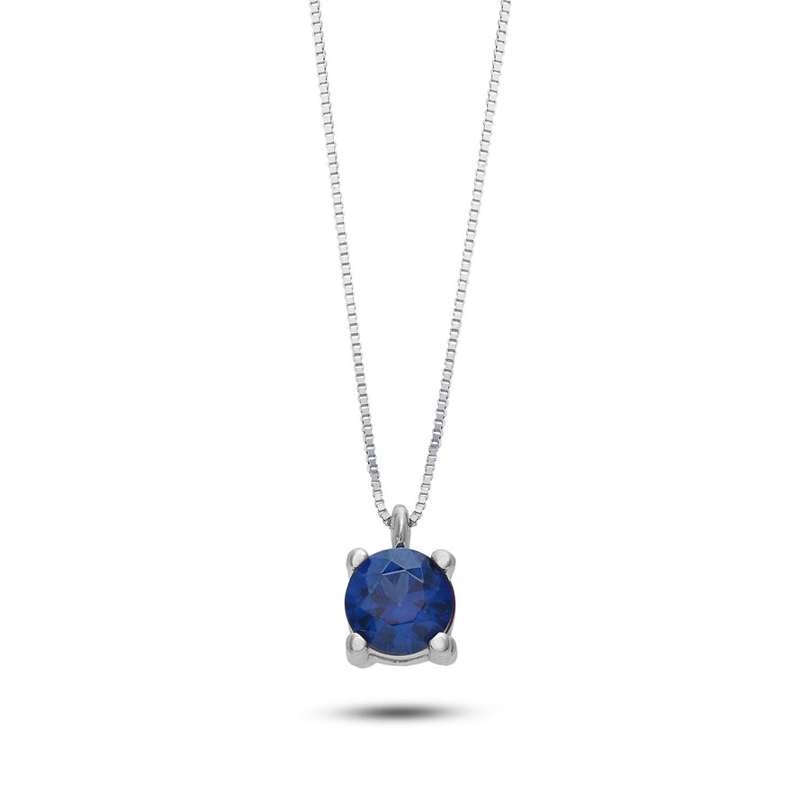 Ambrosia - Girocollo in Oro bianco 750, cristallo blu