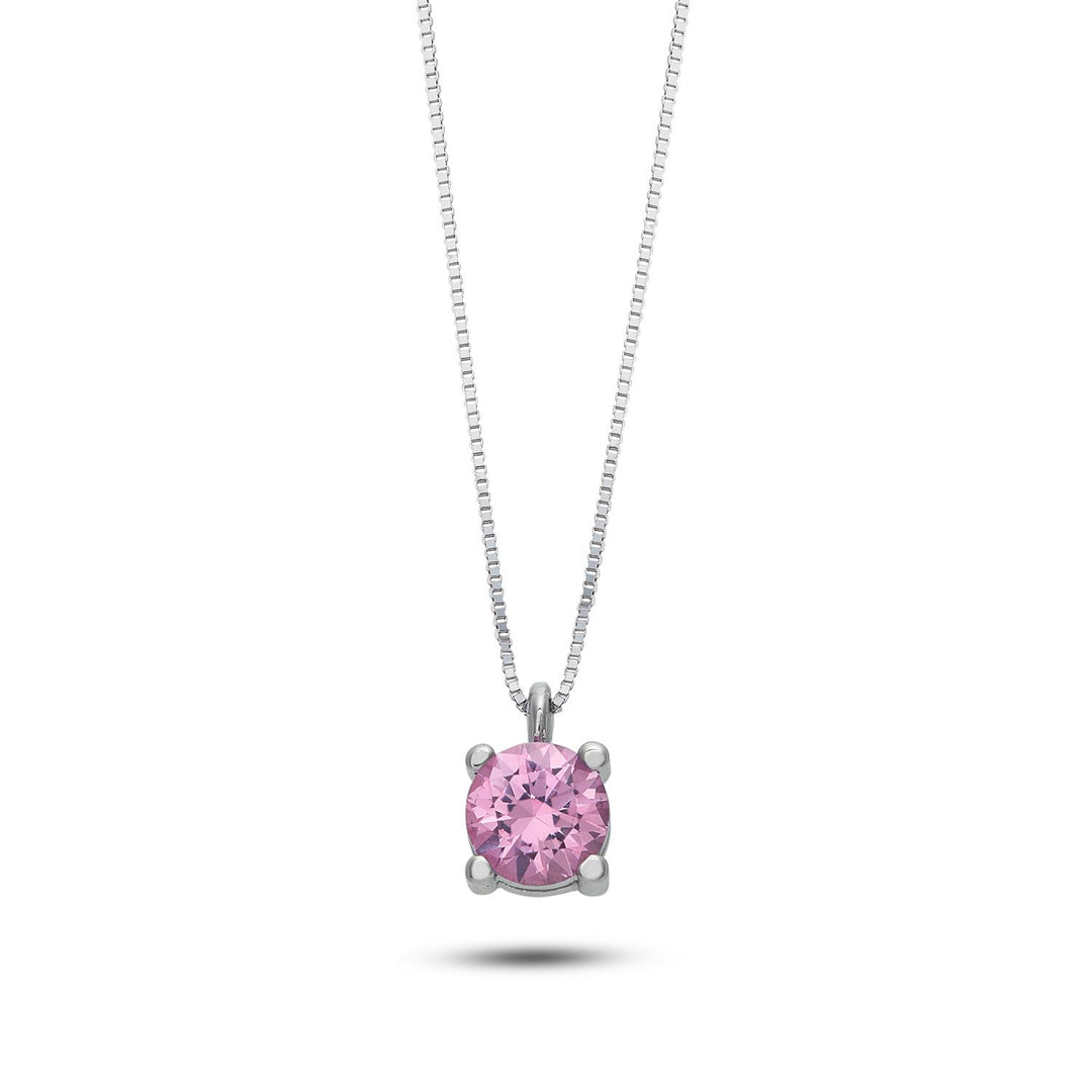 Ambrosia - Girocollo in Oro bianco 750‰, cristallo rosa