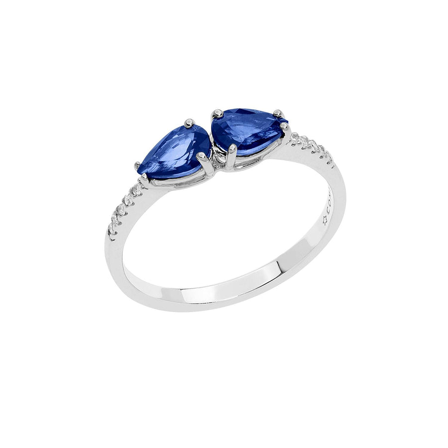 Comete Gioielli - Anello da donna linea Gocce di Stella in oro bianco, diamanti