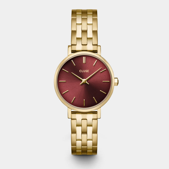 Orologio solo tempo da donna Boho Chic Petite Steel Watch, Dark Cherry, Gold Col