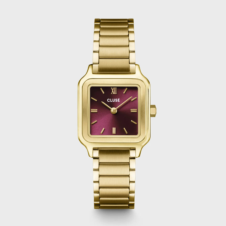 Orologio solo tempo da donna Gracieuse Petite Watch Steel, Dark Cherry, Gold Col