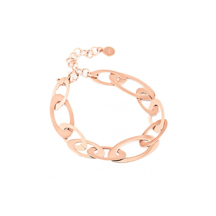 Liu Jo - Bracciale in acciaio rose gold a maglia piatta