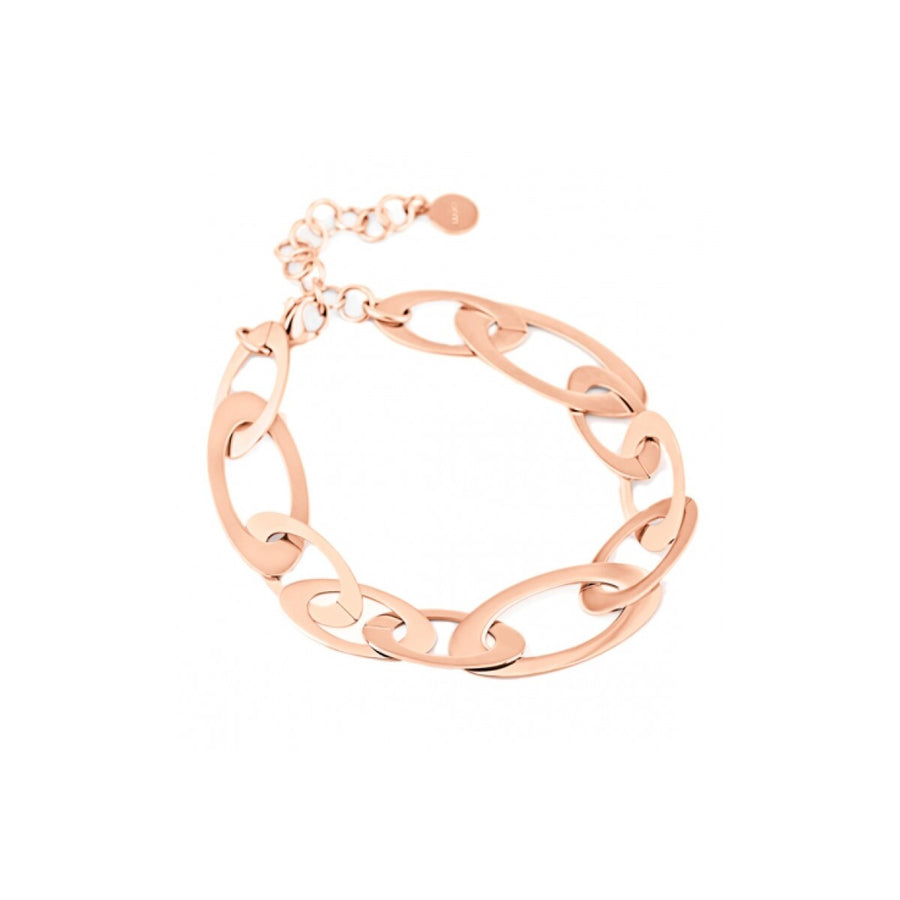 Liu Jo - Bracciale in acciaio rose gold a maglia piatta